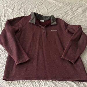 Columbia Men's Maroon Zip-Up Sweater